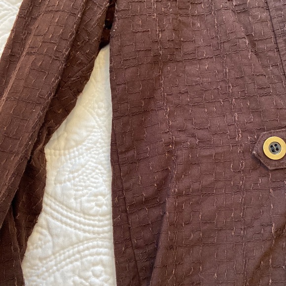 Brown Slubbed Weave, Lightweight Jacket, Size S - Picture 3 of 6